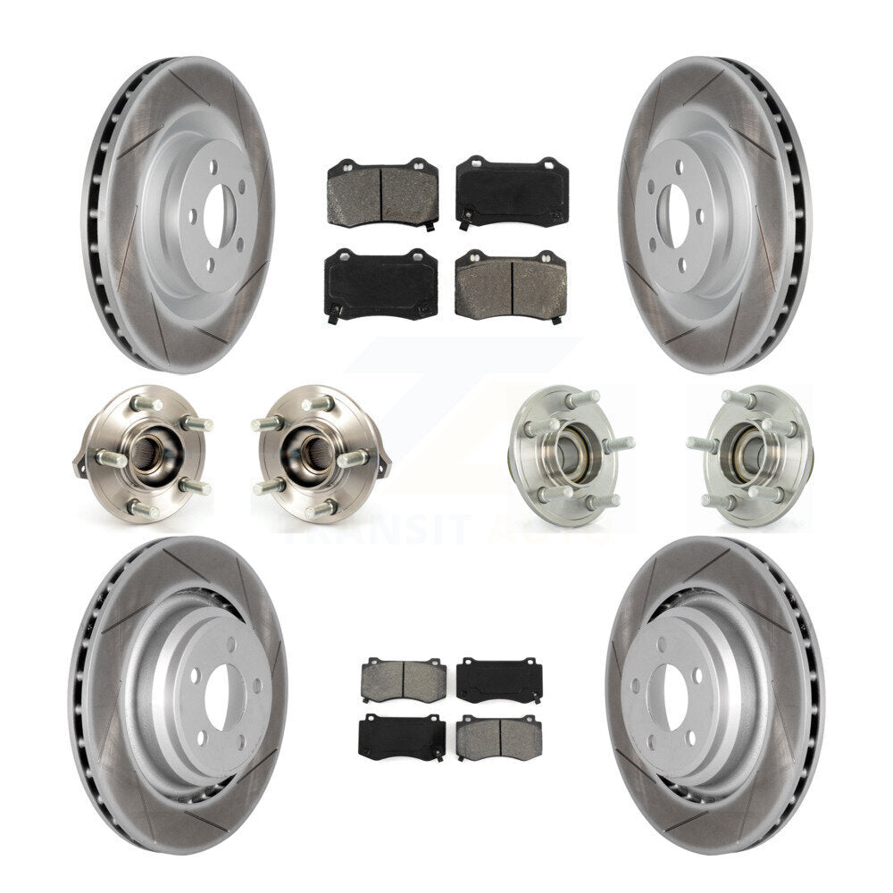 Hub Bearing Coated Brake Rotor Pads Front Rear Kit (10Pc) For Dodge Chrysler 300