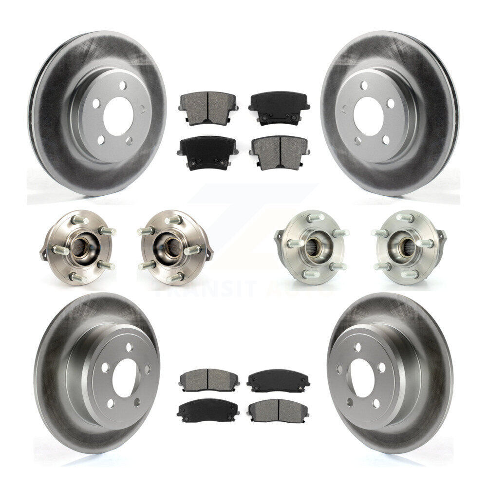 Hub Bearing Coated Brake Rotor & Pad Front Rear Kit (10Pc) For Dodge Charger 300
