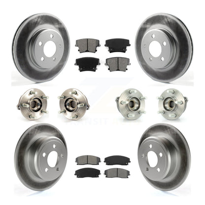 Hub Bearing Coated Brake Rotor & Pad Front Rear Kit (10Pc) For Dodge Charger 300