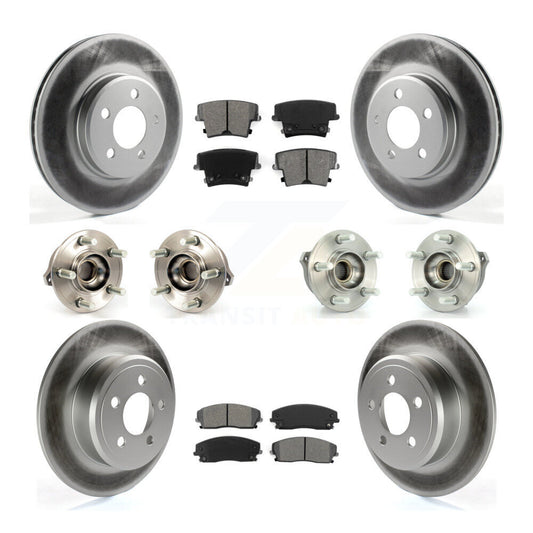 Hub Bearing Coated Brake Rotor & Pad Front Rear Kit (10Pc) For Dodge Charger 300