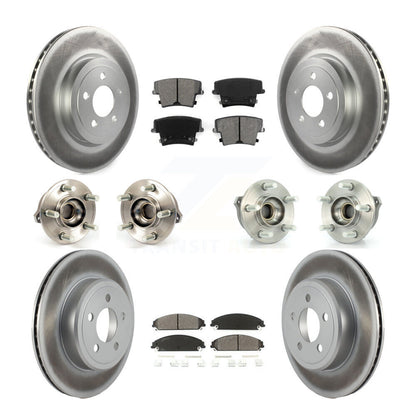 Hub Bearing Coated Brake Rotor Pads Front Rear Kit (10Pc) For Chrysler 300 Dodge