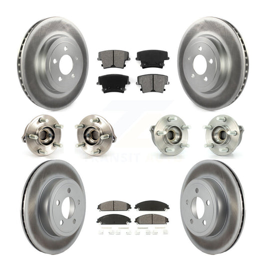 Hub Bearing Coated Brake Rotor Pads Front Rear Kit (10Pc) For Chrysler 300 Dodge