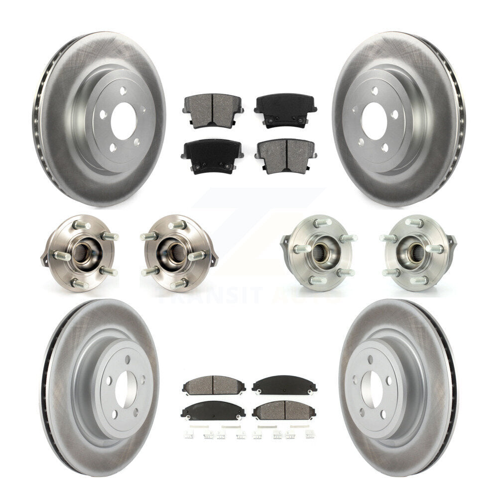 Hub Bearing Coated Disc Brake Rotor Pads Front Rear Kit (10Pc) For Dodge Charger