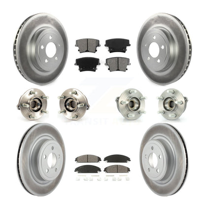 Hub Bearing Coated Disc Brake Rotor Pads Front Rear Kit (10Pc) For Dodge Charger