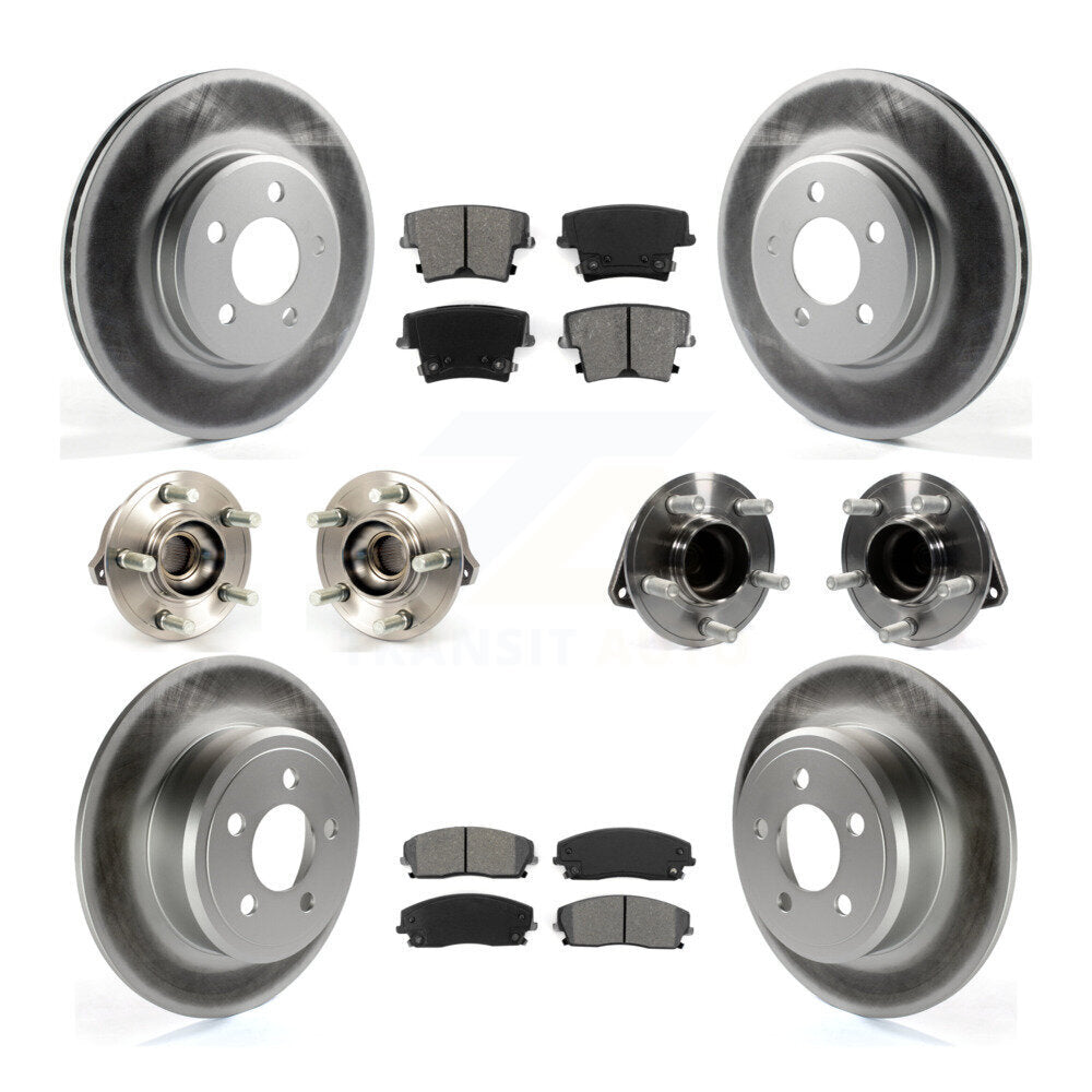 Hub Bearing Coated Brake Rotor Pads Front Rear Kit (10Pc) For Chrysler 300 Dodge