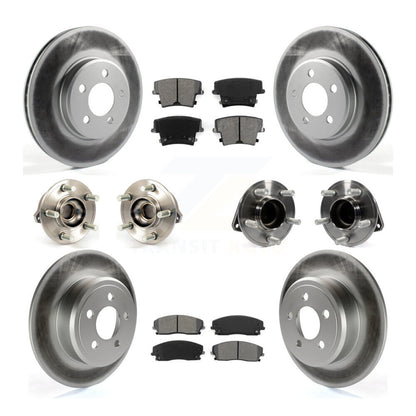 Hub Bearing Coated Brake Rotor Pads Front Rear Kit (10Pc) For Chrysler 300 Dodge