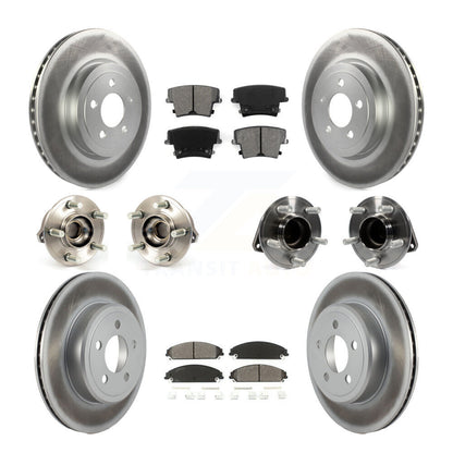 Hub Bearing Coated Brake Rotor Pads Front Rear Kit (10Pc) For Chrysler 300 Dodge