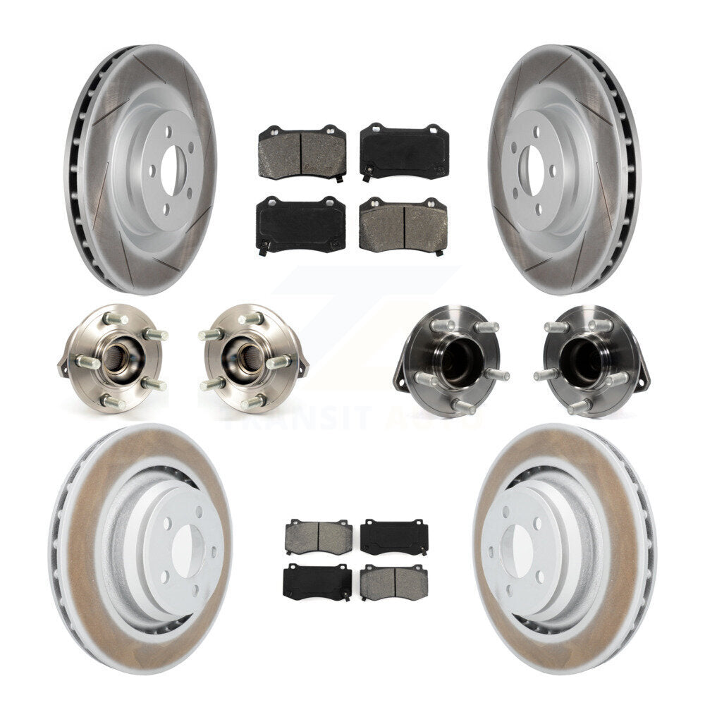 Hub Bearing Coated Brake Rotor Pads Front Rear Kit (10Pc) For Dodge Chrysler 300