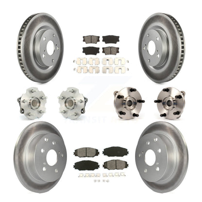 Hub Bearing Coated Disc Brake Rotor & Pads Front Rear Kit (10Pc) For Toyota RAV4