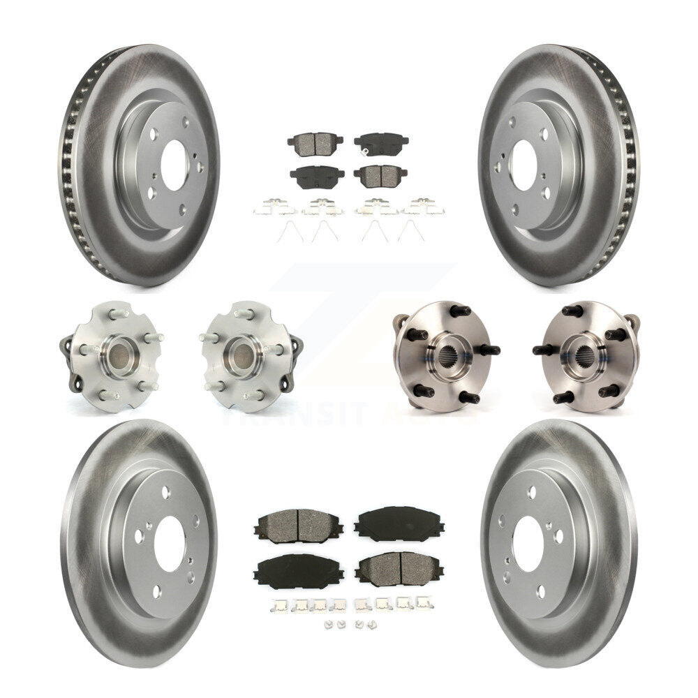 Hub Bearing Coated Brake Rotor & Pad Front Rear Kit (10Pc) For Toyota Corolla iM
