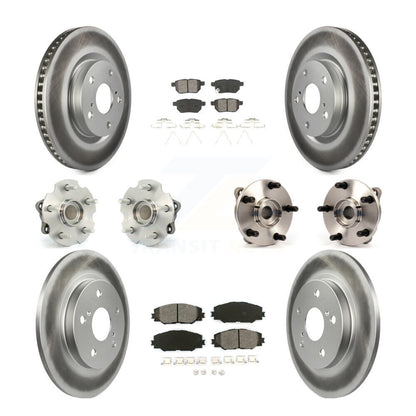 Hub Bearing Coated Brake Rotor & Pad Front Rear Kit (10Pc) For Toyota Corolla iM