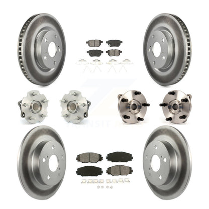 Hub Bearing Coated Disc Brake Rotors And Pads Front Rear Kit (10Pc) For Scion tC