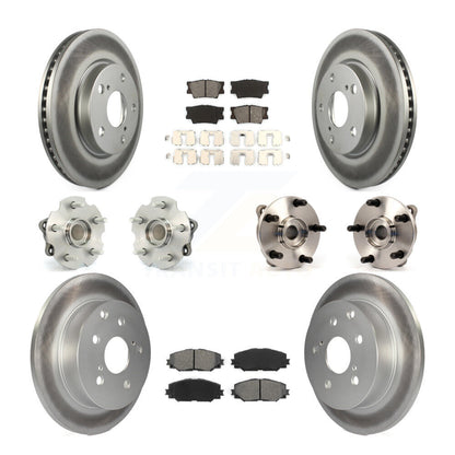 Hub Bearing Coated Brake Rotor & Pad Front Rear Kit (10Pc) For Toyota RAV4 Lexus