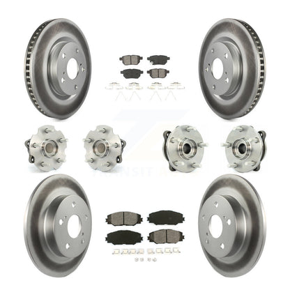 Hub Bearing Coated Disc Brake Rotors And Pads Front Rear Kit (10Pc) For Scion tC