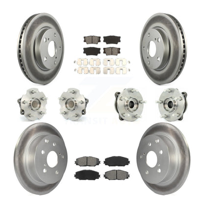 Hub Bearing Coated Disc Brake Rotor & Pads Front Rear Kit (10Pc) For Toyota RAV4