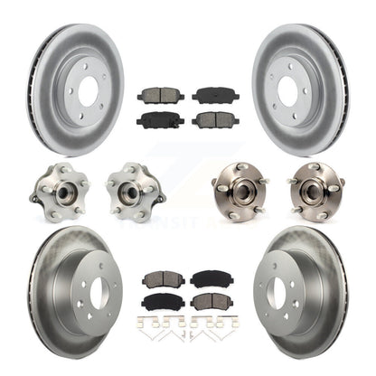 Hub Bearing Coated Brake Rotor & Pads Front Rear Kit (10Pc) For Nissan Rogue AWD