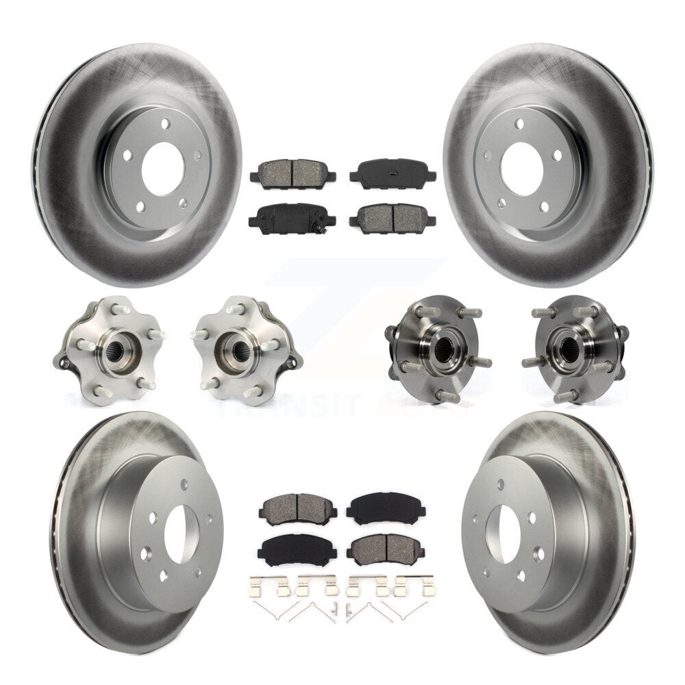 Hub Bearing Coat Brake Rotor Pads Front Rear Kit (10Pc) For Nissan Juke To 04 14