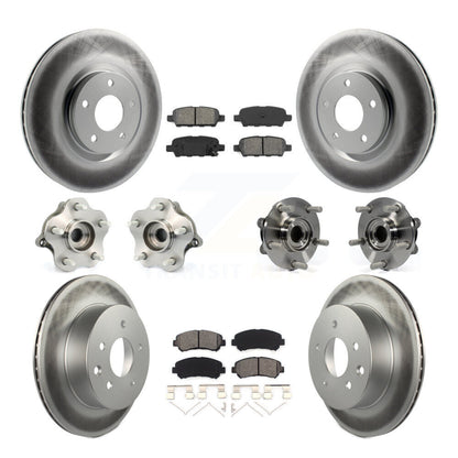 Hub Bearing Coat Brake Rotor Pads Front Rear Kit (10Pc) For Nissan Juke To 04 14