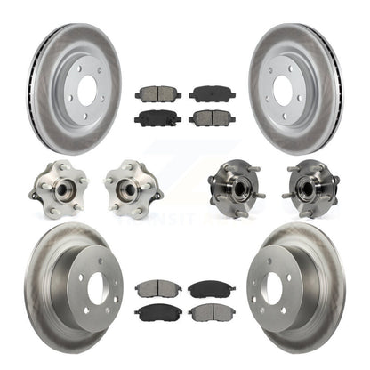 Hub Bearing Coated Disc Brake Rotor & Pads Front Rear Kit (10Pc) For Nissan Juke