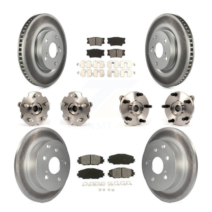 Hub Bearing Coated Disc Brake Rotor & Pads Front Rear Kit (10Pc) For Toyota RAV4