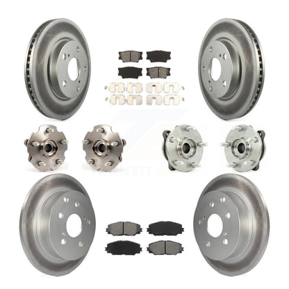 Hub Bearing Coated Disc Brake Rotor & Pads Front Rear Kit (10Pc) For Toyota RAV4