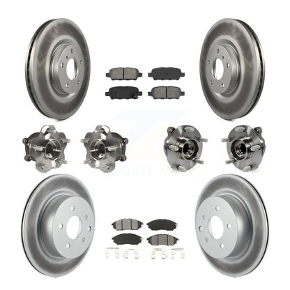 Hub Bearing Coated Brake Rotor Pads Front Rear Kit (10Pc) For INFINITI EX35 QX50