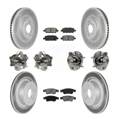 Hub Bearing Coated Brake Rotor & Pads Front Rear Kit (10Pc) For INFINITI G35 Q60