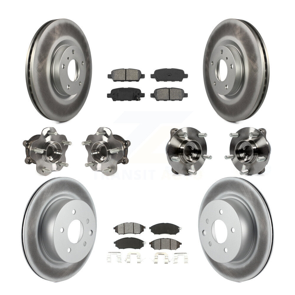 Hub Bearing Coat Brake Rotor Pad Front Rear Kit (10Pc) For INFINITI G37 EX35 G25