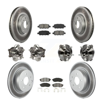 Hub Bearing Coat Brake Rotor Pad Front Rear Kit (10Pc) For INFINITI G37 EX35 G25