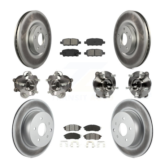 Hub Bearing Coat Brake Rotor Pad Front Rear Kit (10Pc) For INFINITI G37 EX35 G25