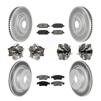 Hub Bearing Coated Brake Rotor & Pads Front Rear Kit (10Pc) For INFINITI G35 Q60