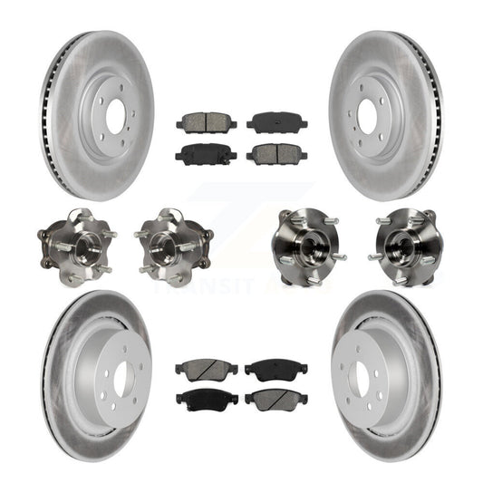 Hub Bearing Coated Brake Rotor & Pads Front Rear Kit (10Pc) For INFINITI G35 Q60