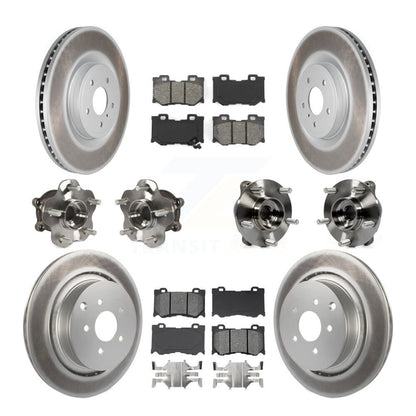 Hub Bearing Coated Disc Brake Rotor Pads Front Rear Kit (10Pc) For INFINITI FX50