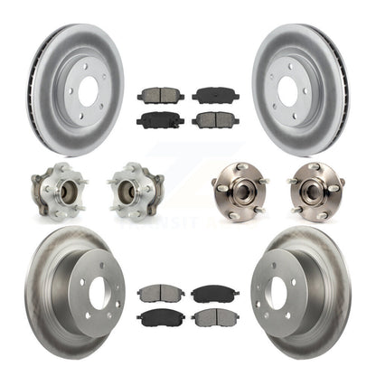 Hub Bearing Coated Disc Brake Rotor Pads Front Rear Kit (10Pc) For Nissan Sentra