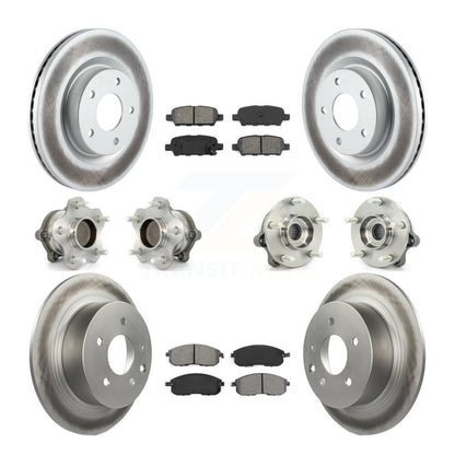 Hub Bearing Coated Disc Brake Rotor Pads Front Rear Kit (10Pc) For Nissan Altima