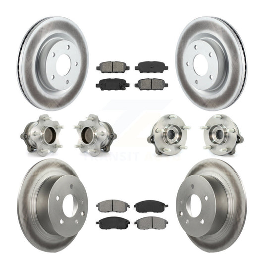 Hub Bearing Coated Disc Brake Rotor Pads Front Rear Kit (10Pc) For Nissan Altima