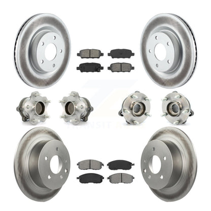 Hub Bearing Coated Disc Brake Rotor Pads Front Rear Kit (10Pc) For Nissan Altima
