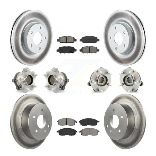 Hub Bearing Coated Disc Brake Rotor Pads Front Rear Kit (10Pc) For Nissan Altima