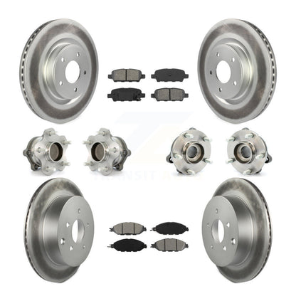 Hub Bearing Coat Brake Rotor Pad Front Rear Kit (10Pc) For Nissan Pathfinder FWD