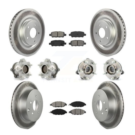 Hub Bearing Coat Brake Rotor Pad Front Rear Kit (10Pc) For Nissan Pathfinder FWD