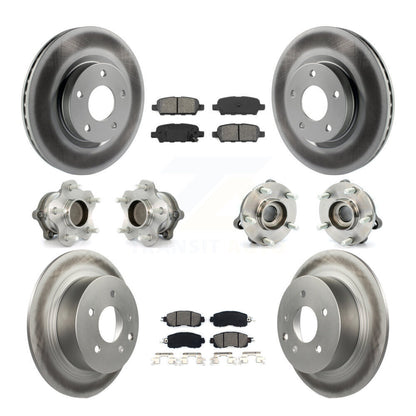 Hub Bearing Coated Disc Brake Rotor Pads Front Rear Kit (10Pc) For Nissan Altima