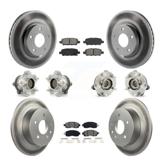 Hub Bearing Coated Disc Brake Rotor Pads Front Rear Kit (10Pc) For Nissan Altima
