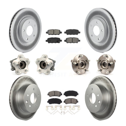 Hub Bearing Coated Brake Rotor Pad Front Rear Kit (10Pc) For Nissan Rogue Select