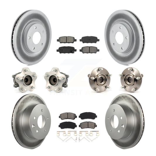 Hub Bearing Coated Brake Rotor Pad Front Rear Kit (10Pc) For Nissan Rogue Select
