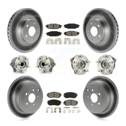 Hub Bearing Coated Disc Brake Rotor Pad Front Rear Kit (10Pc) For Subaru Impreza