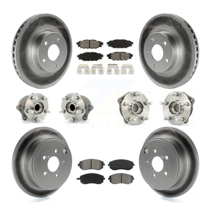 Hub Bearing Coated Disc Brake Rotor Pad Front Rear Kit (10Pc) For Subaru Impreza