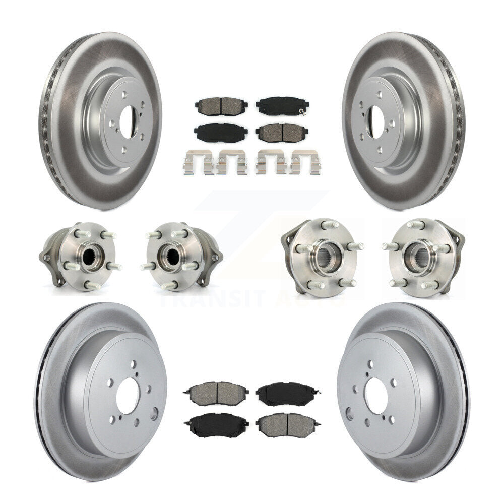 Hub Bearing Coat Brake Rotor Pad Front Rear Kit (10Pc) For Subaru Outback Legacy