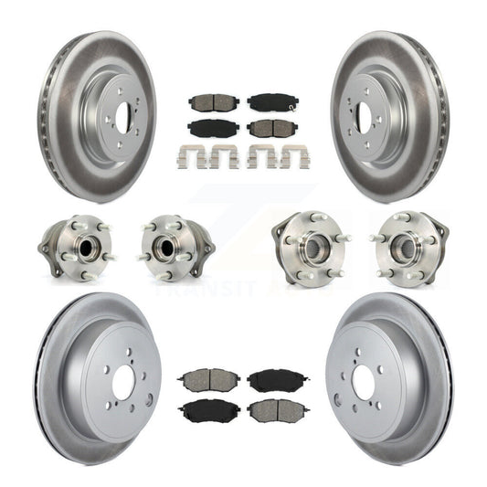 Hub Bearing Coat Brake Rotor Pad Front Rear Kit (10Pc) For Subaru Outback Legacy