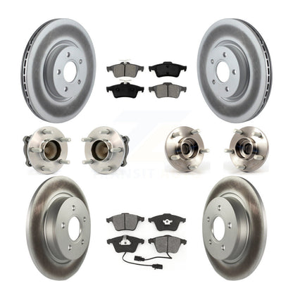 Hub Bearing Coated Brake Rotor & Pad Front Rear Kit (10Pc) For Volvo S40 V50 C70