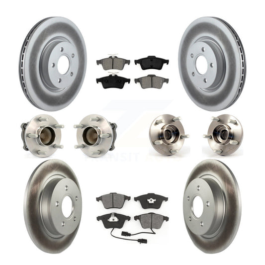 Hub Bearing Coated Brake Rotor & Pad Front Rear Kit (10Pc) For Volvo S40 V50 C70